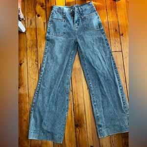 Wide-Leg Denim Jeans